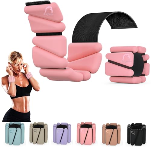 Image of Bodylastics Adjustable Ankle & Wrist Weights 4 lb Pair (2 lb Each) - Silicone, Sweat-Resistant for Arms & Legs - Perfect for Jogging, Walking, Physiotherapy, Cardio, Yoga & Strength Training