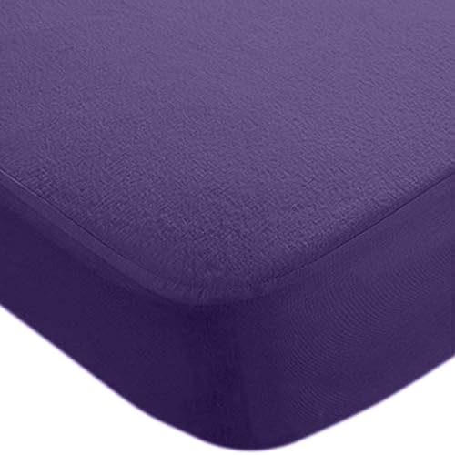 Image of Trance Waterproof Terry Fabric Ultra Soft Mattress Protector | Breathable | Hypoallergenic Bed Cover | Mattresses Cover (72x66 inch | 6x5.5 feet Plum)