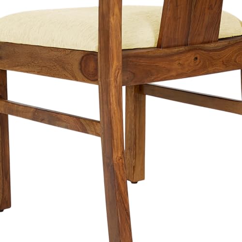 Image of Royaloak Terence Wooden Dining Chair | Sheesham Wood | Cushioned Seating| Solid Wooden Legs | Modern Design |Comfortable Backrest| Compact Size