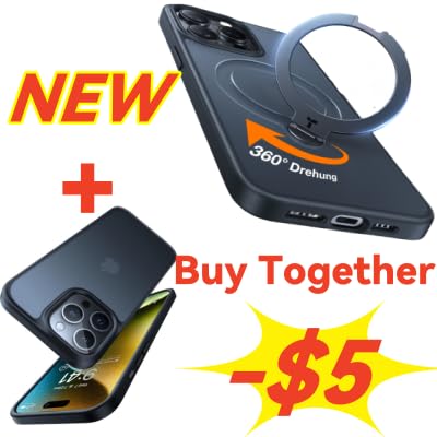 TORRAS Upgrade 360° Spin Magnetic Stand&Shockproof Designed for iPhone 15 Pro Max Case