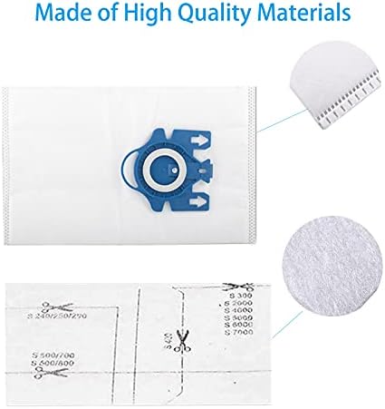 HALIEVE Dust Bag Filter Accessories Replacement Parts Compatible with Miele GN Classic C1 Complete C2 C3 S2000 S5000 S8000 Series Vacuum Cleaner (10 Bags + 6 Micro Filters)