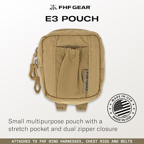 FHF Gear E3 Pouch – Multipurpose MOLLE Accessory Pouch for Bino Harnesses, Chest Rigs & Hip Belts, Blaze Orange