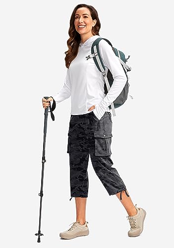 Image of Soothfeel Women's Cargo Capris Pants with 6 Pockets Lightweight Quick Dry Travel Hiking Summer Pants for Women Casual