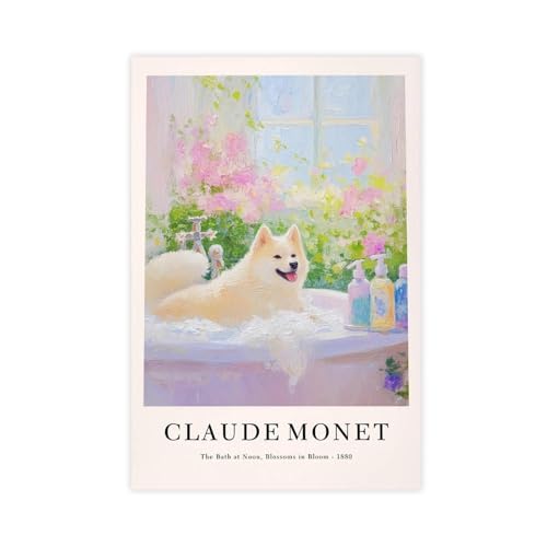 Toile Akita Inu style Monet 61x91,4 cm | Impression artistique de qualité