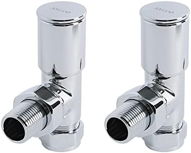 Milano  Traditional Chrome Angled Heated Towel Rail Radiator Valves  Pair