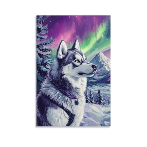 Póster de husky siberiano de 50x75cm para dar vida a dormitorios modernos