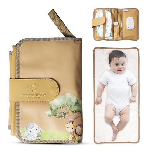 Image of Portable Baby Diaper Changing Pad – Waterproof, Lightweight & Foldable with Built-in Pillow | Perfect Travel Changing Mat for Baby Diaper Bag | Easy-to-Clean Portable Changing Station for On-The-Go
