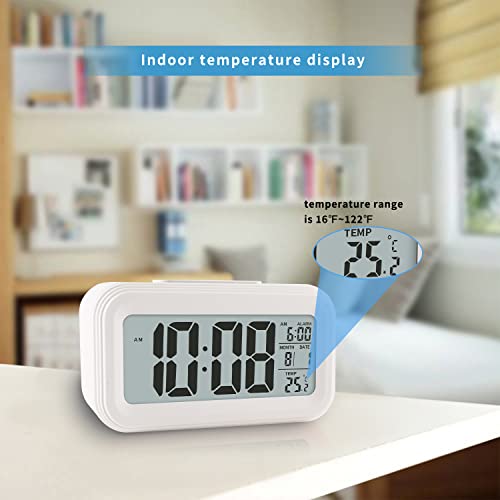 Digital Alarm Clock with Indoor Temperature, Large LED Display, 12/24H, Snooze Mode, Battery Operated Bedside Clock for Bedroom, Heavy Sleepers & Kids - Image 3