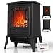 Juskys® Elektrokamin 2000 W — Schwarz, elektrischer Standkamin mit Flammeneffekt, 2 Heizstufen, Thermostat & Sicherheitsabschaltung für Wohnzimmer