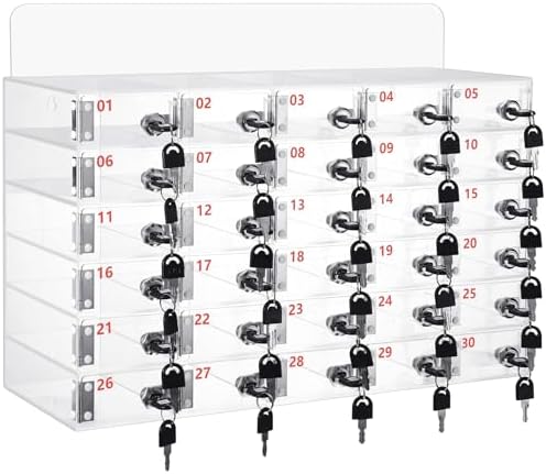 Wall-Mounted Cell Phone Storage Locker Box - Secure Safe Deposit for Office, School, Classroom, Factory - Multi-Slot Keyed Organizer for Employee & Student Devices