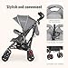 Dream On Me Volgo Twin Baby Stroller, Lightweight Side-by-Side Double Umbrella Stroller with Adjustable Canopy, 5-Point Harness, Storage Basket & Travel-Friendly Fold – Dark and Light Grey