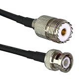 NWPNLXEA UHF PL259 Male & SO239 Female Jack to BNC Male Connector Crimp RG58 RG316 Cable Wire Terminal RF Jumper Pigtail 6inch~10M (RG58 SO239 to BNC,8M)