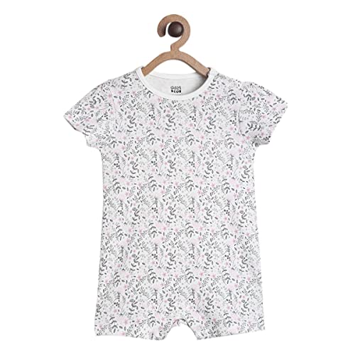 Image of miniklub Baby Front Open Round Neck Short Sleeve Knitted Cotton Multi Color Romper, Pack Of 2 (9-12M)