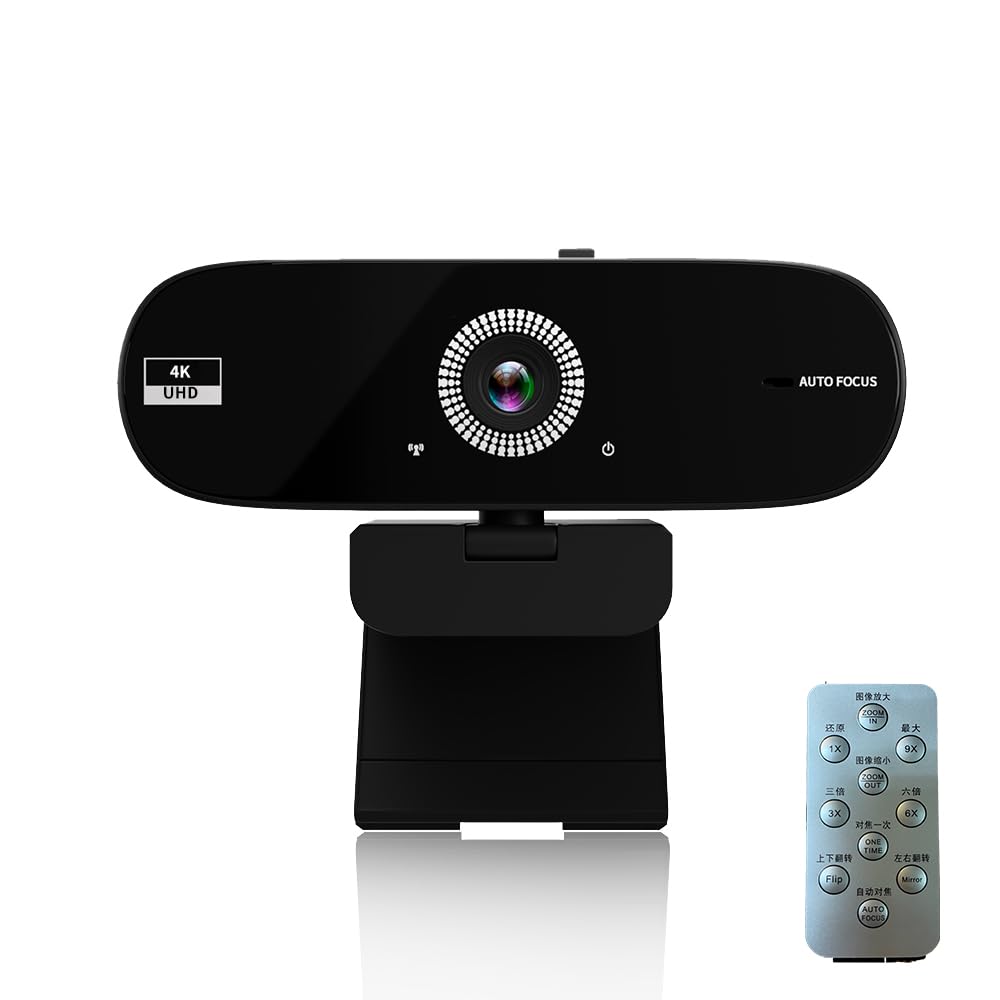 Jinpei Autofocus 4K QHD Webcam with Privacy Cover, Microphone, Web Computer Camera, Plug and Play,Remote Control JW-07B-4K-A-image-22
