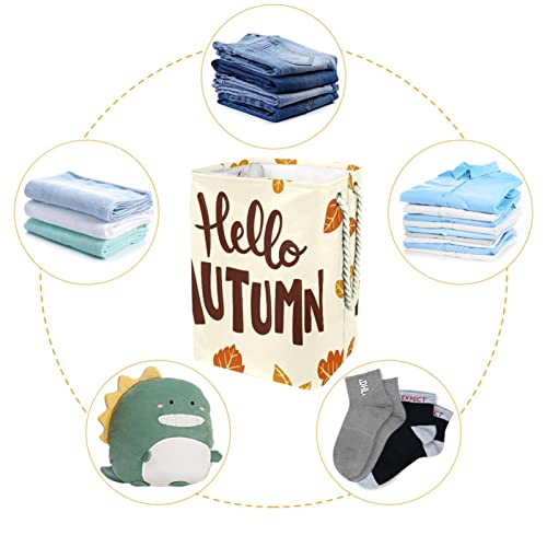 Panier à linge personnalisé Hello Autumn grand volume avec poignées de transport - 5