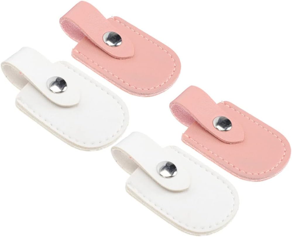 Beavorty 4pcs Nail Scissor Covers Protective Cuticle Clipper Holders for Safe Storage Pu Material Stylish Design for Manicure Tools Mixed Colors