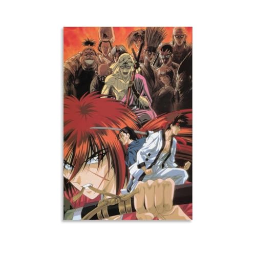WZGWZYCD Rurouni Kenshin Classic Anime Series - Póster de lienzo decorativo para pared, pintura para dormitorio, 20 x 30 cm, estilo sin marco