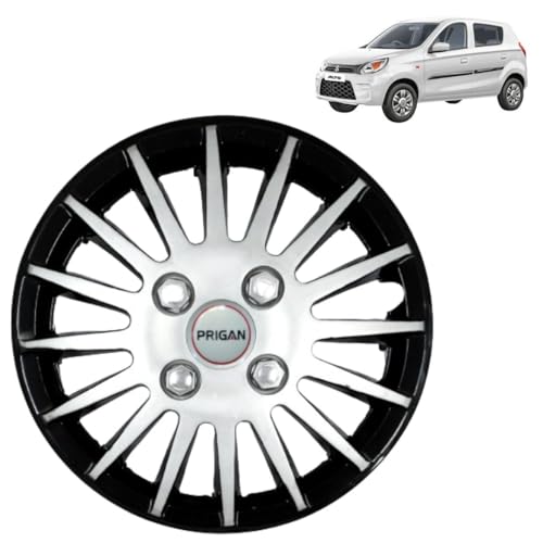 Image of PRIGAN Alto STD Black Silver Wheel Cover 12 inch for -Alto STD (Set of 4 Pcs) (Press Fitting) Model- Camry DC 12