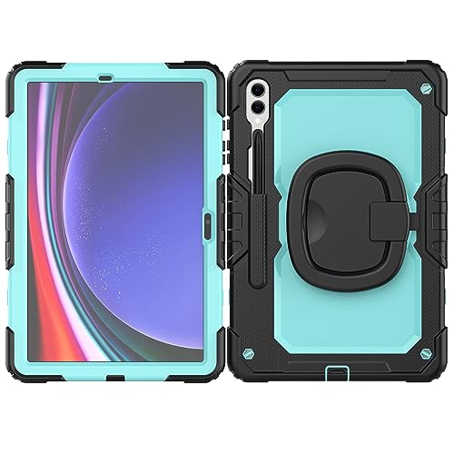 Coque Samsung Galaxy Tab S10 Plus 12.4 2024 avec protection d'écran intégrée noir bleu