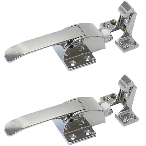 Lot de 2 poignées de porte en métal pour four, réfrigérateur, congélateur, loquet réglable à ressort (A)