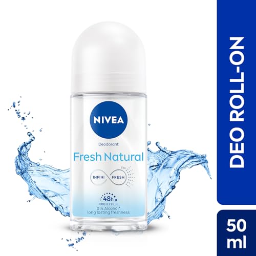 NIVEA Fresh Natural Roll On, 50ml| 48 H Smooth & Beautiful Underarms| 0% Alcohol | For Women - Image 2