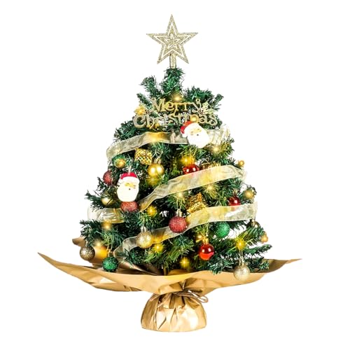 Mini Weihnachtsbaum mit Beleuchtung, 60CM Tisch Weihnachtsbaum Klein...