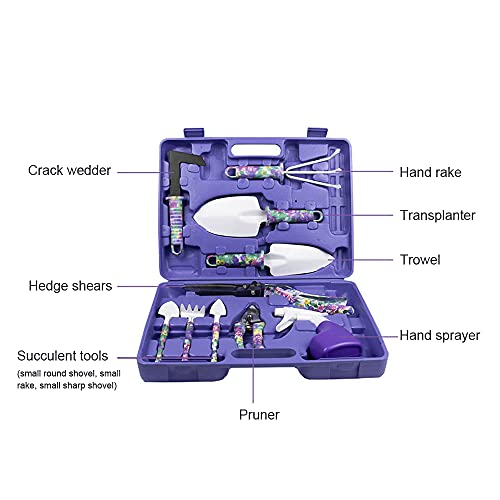 ZEYUAN Conjunto de ferramentas de jardim de 10 peças Ferramentas de jardinagem de alumínio para impr