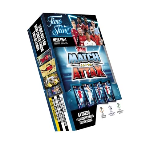 Topps Match Attax 24/25 – Random Mega Tin – Contains 44 Match Attax Cards Plus 4 Exclusive LEs