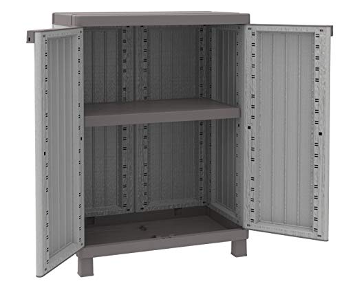 Terry, C-Wood 680, Schrank mit zwei Türen in Holz-Optik und einem Einlegeboden, für innen und außen - 68 x 39 x 91,5 cm