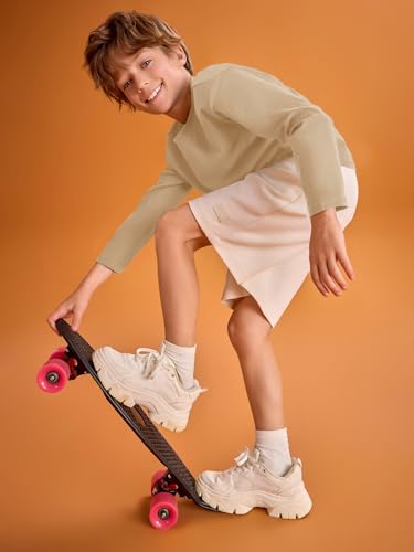 Image of Haloumoning Kids Boys Long Sleeve Crewneck T-Shirts Tee Tops 5-14 Years