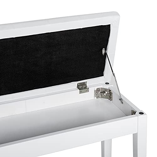 HOMCOM Taboret fortepianowy ze sztucznej skóry stołek do makijażu ławka toaletka siedzisko z miejscem do przechowywania 76 x 36 x 50 cm, biały