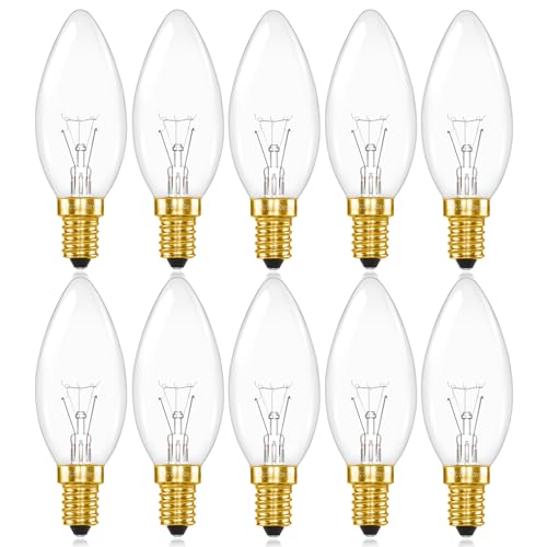 SCNNC C35 Kerzenlampen E14 230 V, 400LM Warmwei&szlig; Kerzeform Dimmbar, Kerzenbirnen E14 Klar f&uuml;r Kristall Licht, Wandlampe, Leuchter, Schreibtischlampe, 10 St&uuml;ck