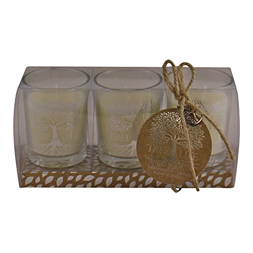 Image of EliteKoopers Set Of 3 Tree Of Life Fragranced Votive Candles For Home Decoration Novelty Ornament