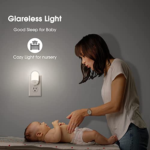 Image of L LOHAS LED Night Light Plug in, 4 Pack 0.6W LED Night Light for Kids, Auto | Dusk to Dawn Sensor Bright Nightlight, Daylight White 5000K, 30 /60lm Small Night-Lights for Adults, Hallway, Kitchen, Stairs