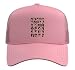 ASL American Sign Language Alphabet Teacher Deaf Funny Trucker Hat with Adjustable Mesh Back, Pink