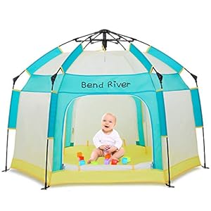 Bend River Baby Playpen with Canopy, Portable Baby Beach Tent, Toddler Play Yard Indoor and Outdoor, Foldable Mosquito…