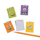 Fun Express Monster Face Mini Spiral Notepads - Fun Halloween Stationery - Cute Mini Notebooks for Trick-or-Treating, Party Favors, and Classroom Gifts - 48 Pieces