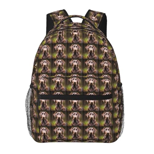 Mochila de labrador marrón unisex para uso diario y viajes ligeros