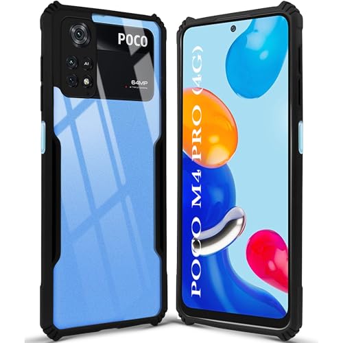 Image of Jkobi Back Cover Case for Poco M4 Pro 4G (Shockproof with Polycarbonate Clear Panel | Professional Black)
