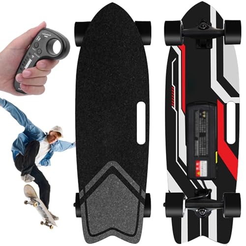 WACLMOTAKE Skateboard, Longboard mit EIN-/doppel-hubmotor, 22-40 km/h höchstgeschwindigkeit, geeignet für Erwachsene und Jugendliche, maximale belastung 80-150 kg Single-Drive-15km