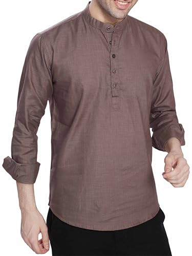 Image of DIVISIVE Men's Slim Fit Full Sleeves Cotton Short Kurta
