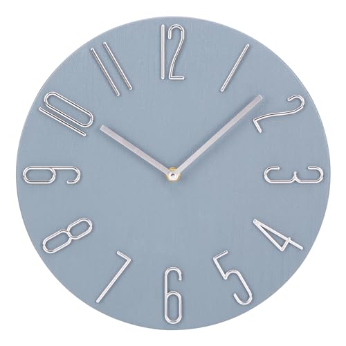 掛け時計 電波 静音 北欧 おしゃれ 壁掛け時計 時計 壁掛け 見やすい 30cm シンプル (ブルーグレイ) - FROLIC - 商品画像