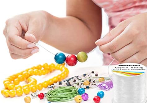 PAXCOO 0.8mm Elastic String, Stretchy Bracelet String Crystal String Bead Cord for Bracelet Beading and Jewelry Making (120m)