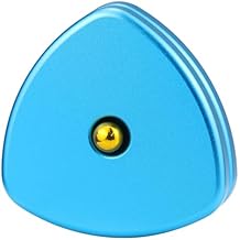 FREELOVE Metal Magnetic Fidget Toys Slider for Adults, Pivot Sliding Magnet Clicker, Compact Triangle Haptic Coin, Quiet Operate for Stress Relief Anxiety Blue, Small-Gen2