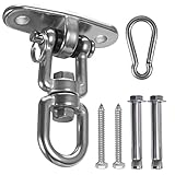 👉 【Varios usos】: Profesional acero inoxidable gancho es muy adecuado para hamacas, columpios, yoga aéreo, sacos de arena, anillos de gimnasia, sillas colgantes, columpios para niños, anillos de fitness, acrobacias, cinturones de gravedad, etc.