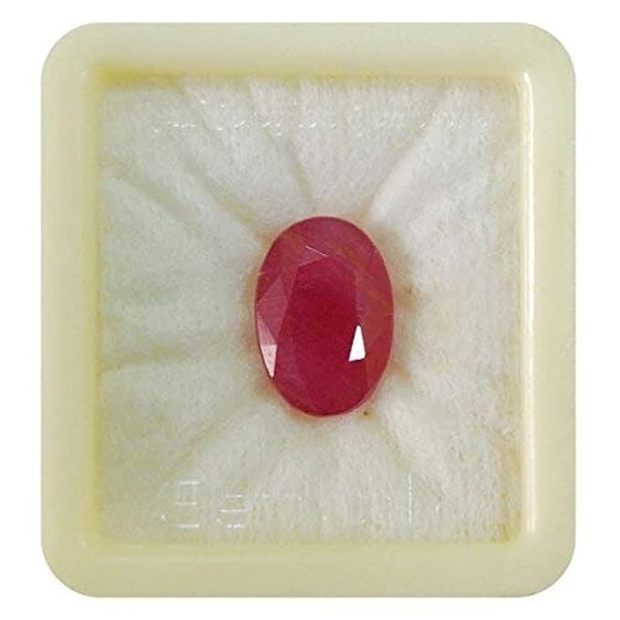 Image of LMDPRAJAPATIS Certified Unheated Untreatet 7.25 Ratti 6.75 Carat A+ Quality Natural Burma Ruby Manik Loose Gemstone For Women's and Men's