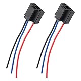 2PCS H4 Headlight Connector with 3-Way Headlight Wiring Harness,Female Headlight Socket/Male Headlight Plug Replacement for Most Car Truck Marine Headlight Pigtail Connector (Female/2PCS)
