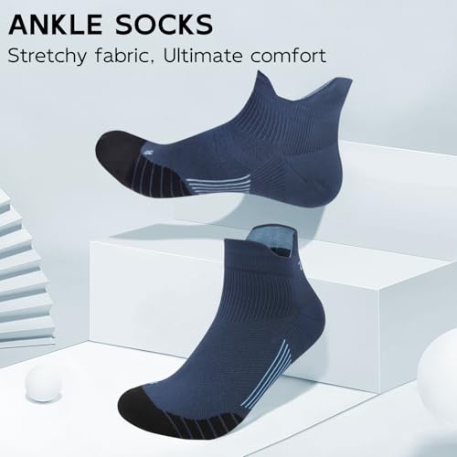 Mens Ankle Socks Cushioned Breathable Athletic Socks with Arch Compression for Men & Women 2 Pairs2