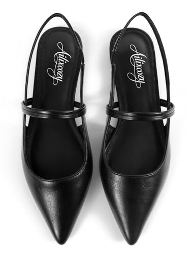 Slingback Flats for Women, Pointed Toe Women's Flats Square Topline Slip On for Fashion Dressy Date Comfort Casual Office Shoes for Women2