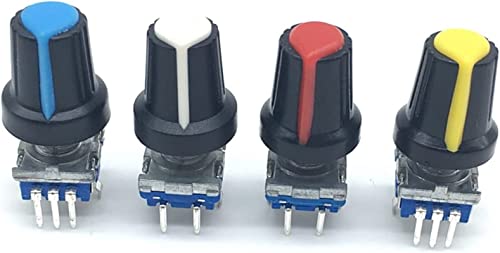 Encodeur rotatif EC11 interrupteur code audio numérique 5pin poignée 15mm bouton bleu lot 5 - 3